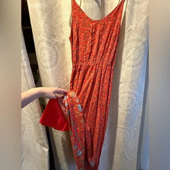 NWT Floral Red boho Maxi Dress M - Picture 10 of 13